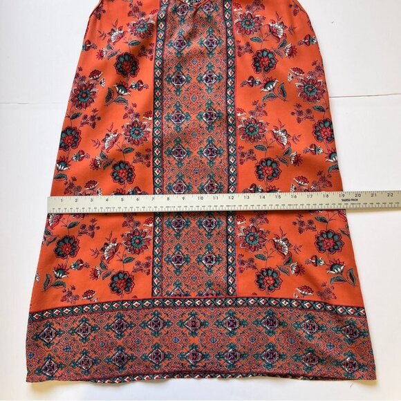 Angie Mini  Dress Double Strap Racerback Orange Boho Moroccan Southwestern Sz S - Picture 7 of 11